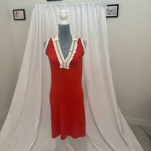 Italian Siviglia (SVGL) Sporty Red Polo Tennis Dress